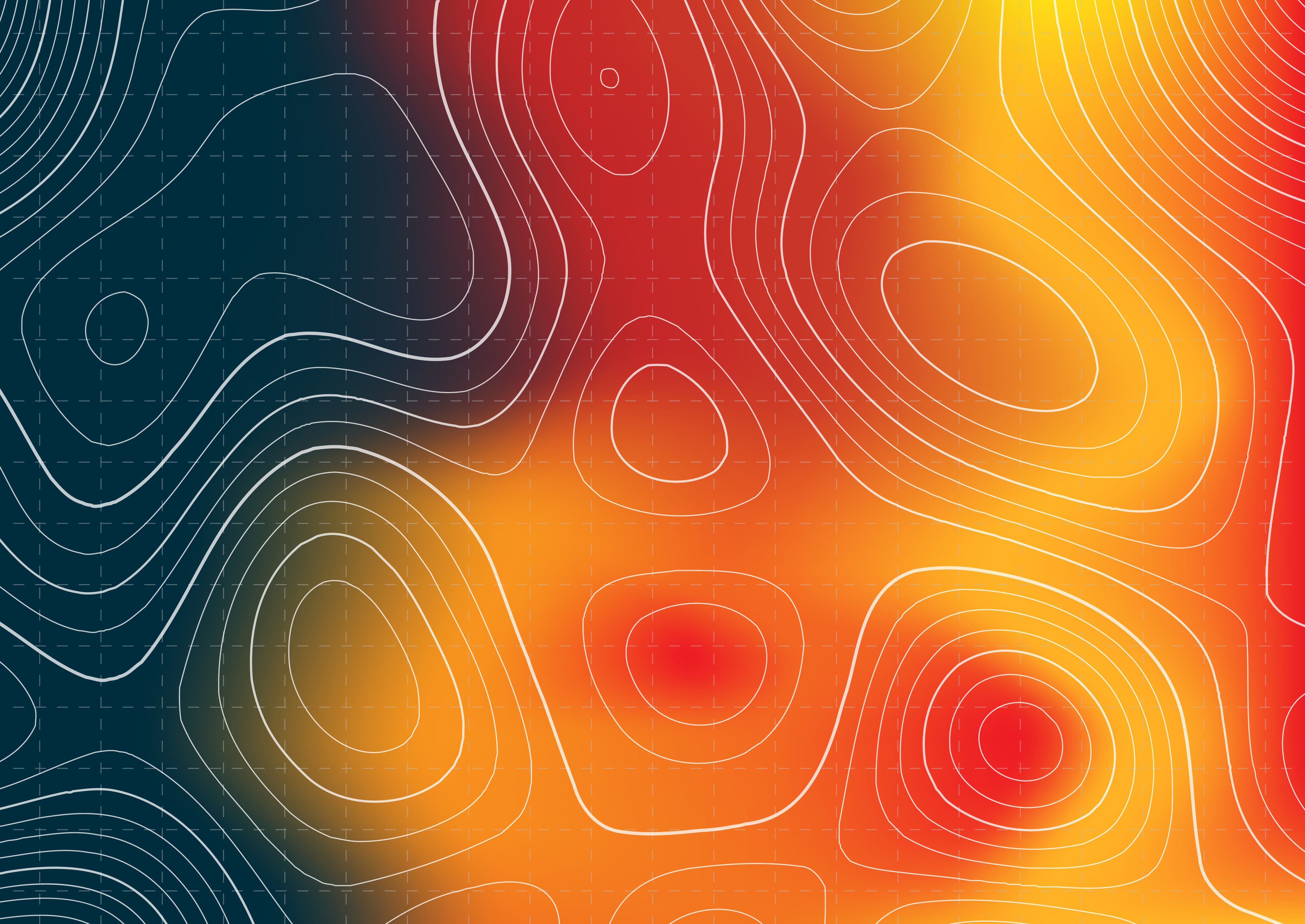 Abstract topography map design with heat map overlay