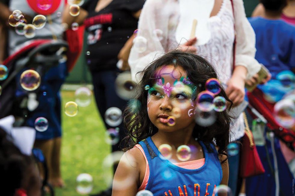 girl with bubbles