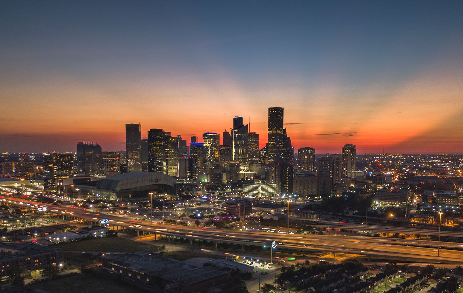 Orange blue HTX skyline (2 of 2)